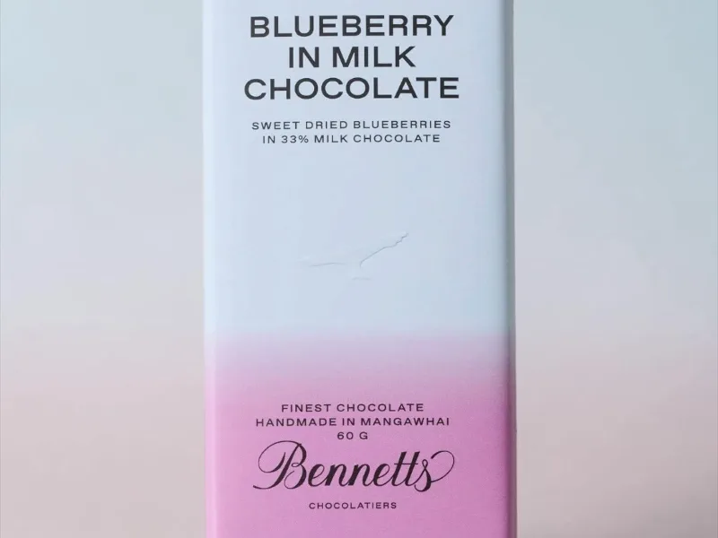 BENNETTS OF MANGAWHAI BLUEBERRY IN MILK CHOCOLATE
