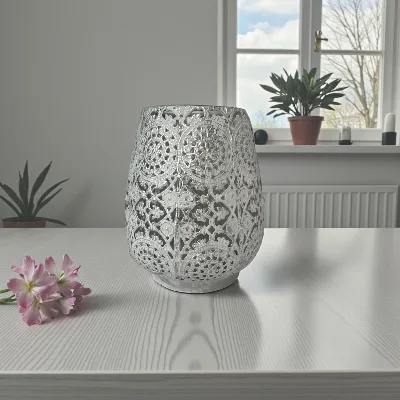 Decorative Lantern – Silvery White