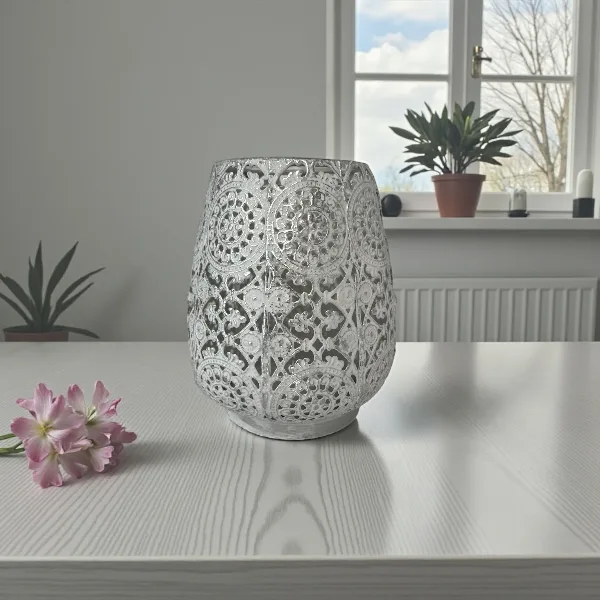 Decorative Lantern – Silvery White