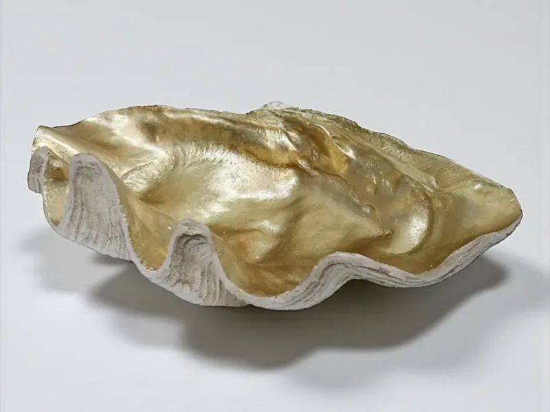 CHAMPAGNE CLAM SHELL DECORATIVE BOWL