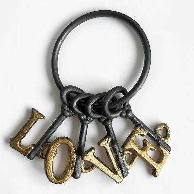 LOVE Metal Key Ring Ornament