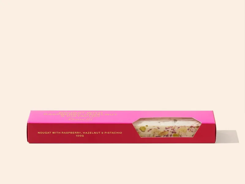 Raspberry, Hazelnut & Pistachio Nougat
