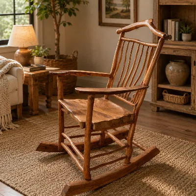 Rocking chair          960 mm  long, front to back,  680 mm wide,   1150 mm Tall