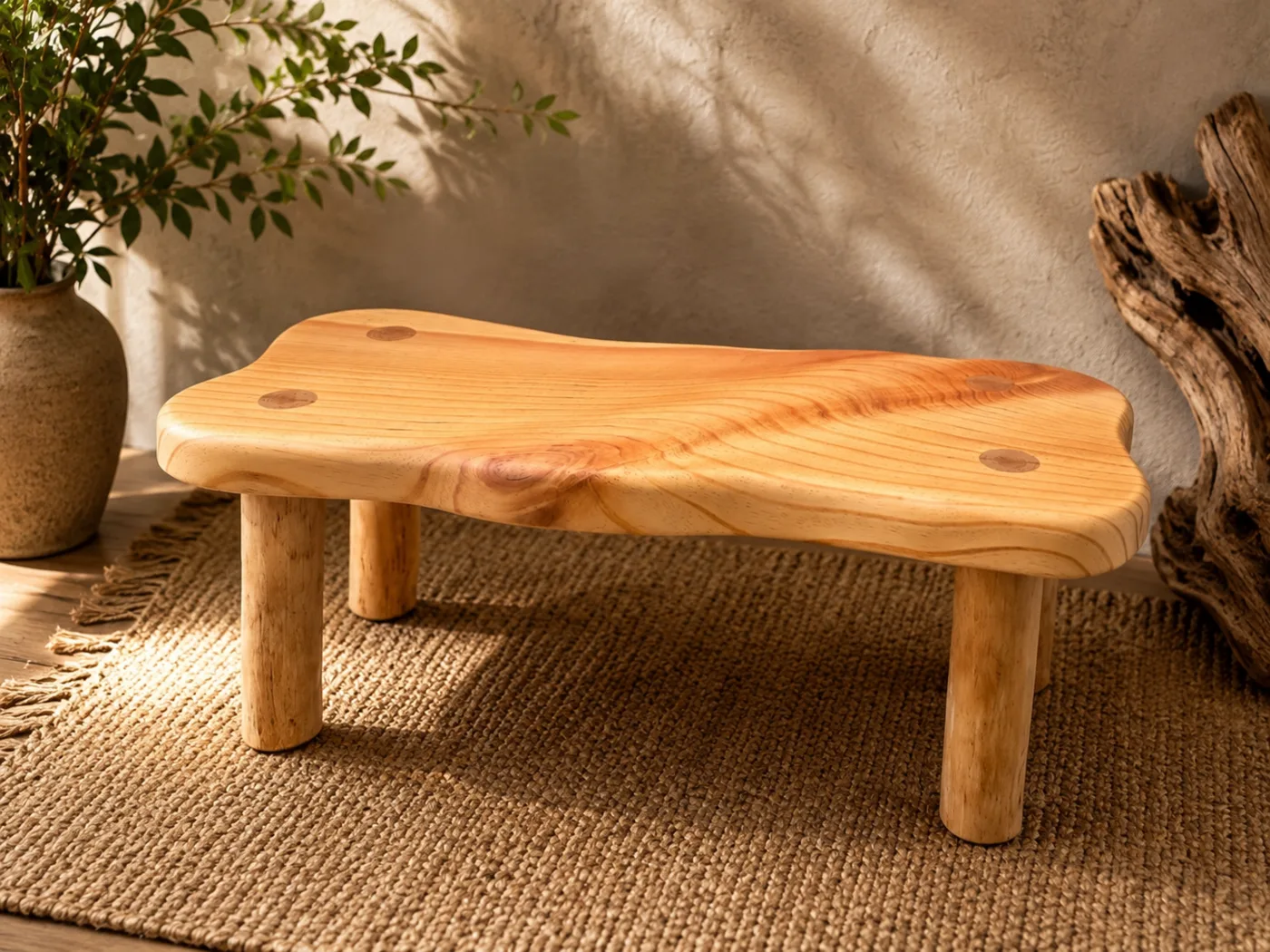 table    Cypress coffee table  with totara legs      670 mm long x  290mm wide  x 270 tall