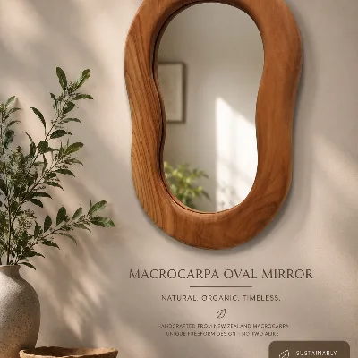Mirror Oval - Macrocarpa   350mm X 220mm