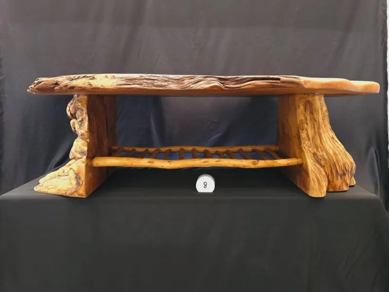 Coffee Table – Swamp Kauri/Macrocarpa Burs/Totara magazine rack