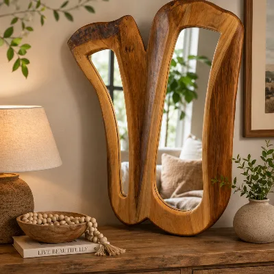 Mirror Double Flitch – Macrocarpa    730mm X 430mm