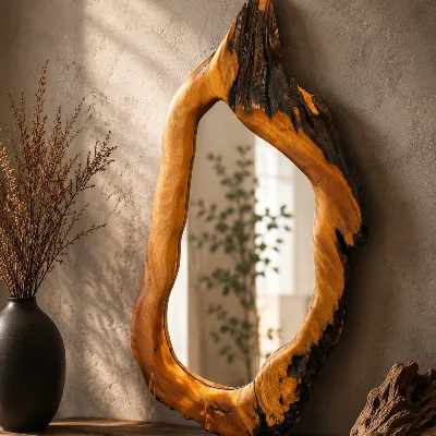 Mirror Head log Kauri       580mm X 280mm centre  