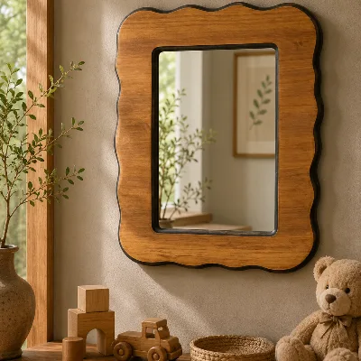 Mirror Stained Rectangle - Macrocarpa    520mm x 450mm