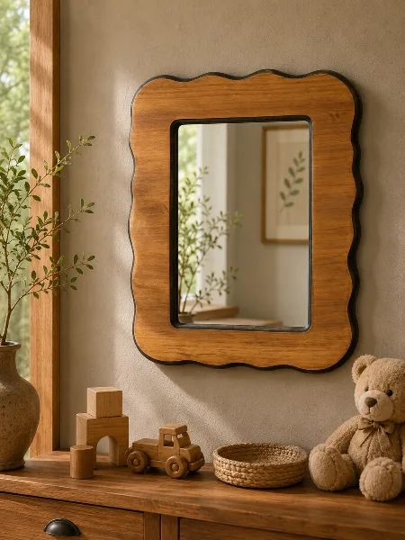 Mirror Stained Rectangle - Macrocarpa    520mm x 450mm