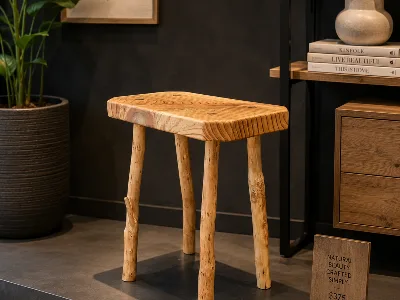 Stool - Macrocarpa         Top 270mm X 330 mm   Height  450 mm