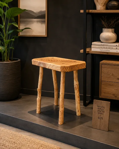Stool - Macrocarpa         Top 270mm X 330 mm   Height  450 mm